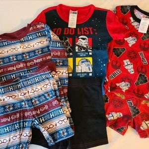 Boys Star Wars & Harry Potter Pajamas Bundle
